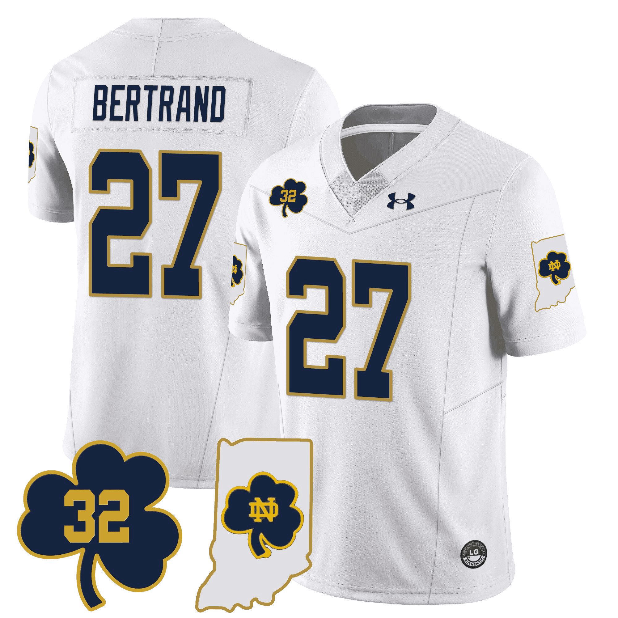 Men Notre Dame Fighting Irish #27 Bertrand White 2024 Vapor Limited NCAA Jersey